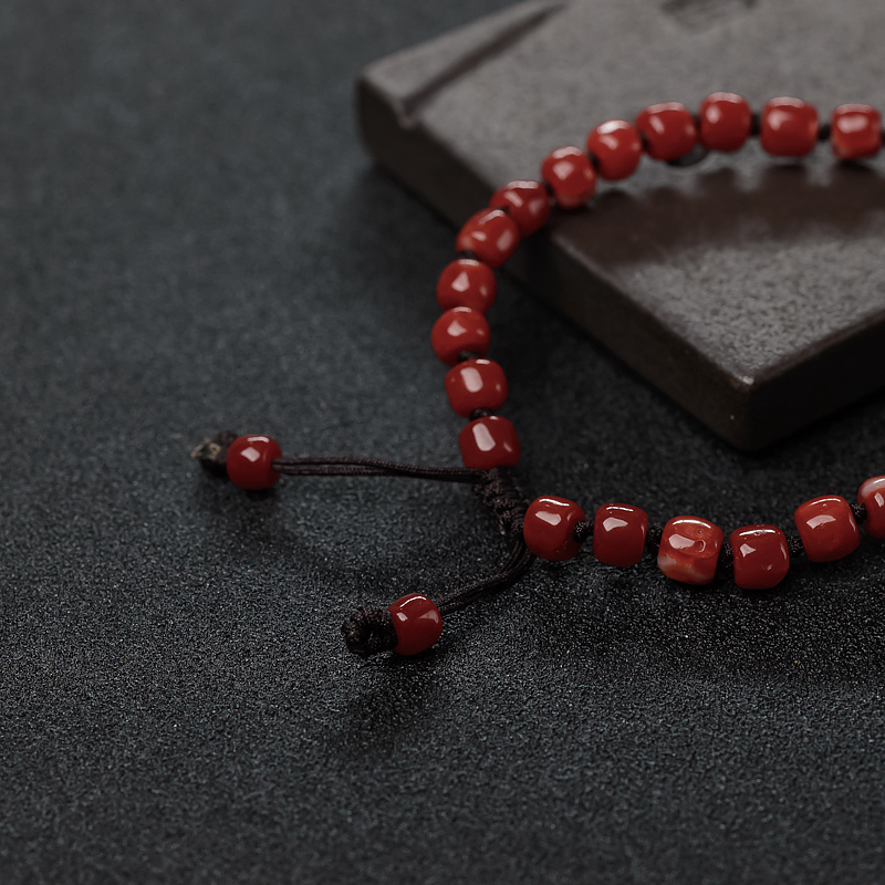 红珊瑚桶珠手串-红掌柜