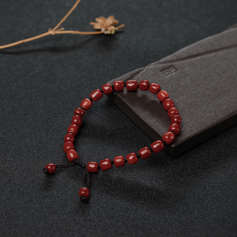 正红珊瑚桶珠手串-红掌柜
