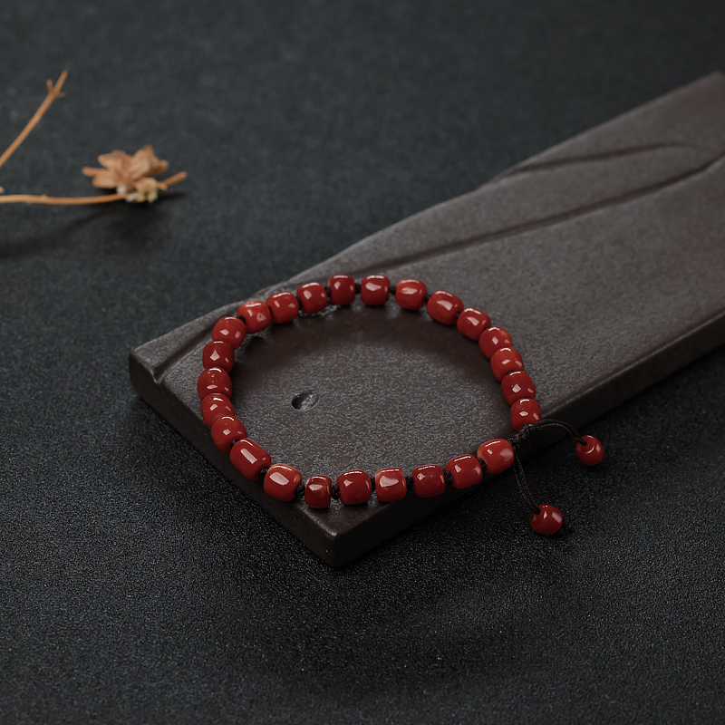 阿卡珊瑚桶珠手串-红掌柜