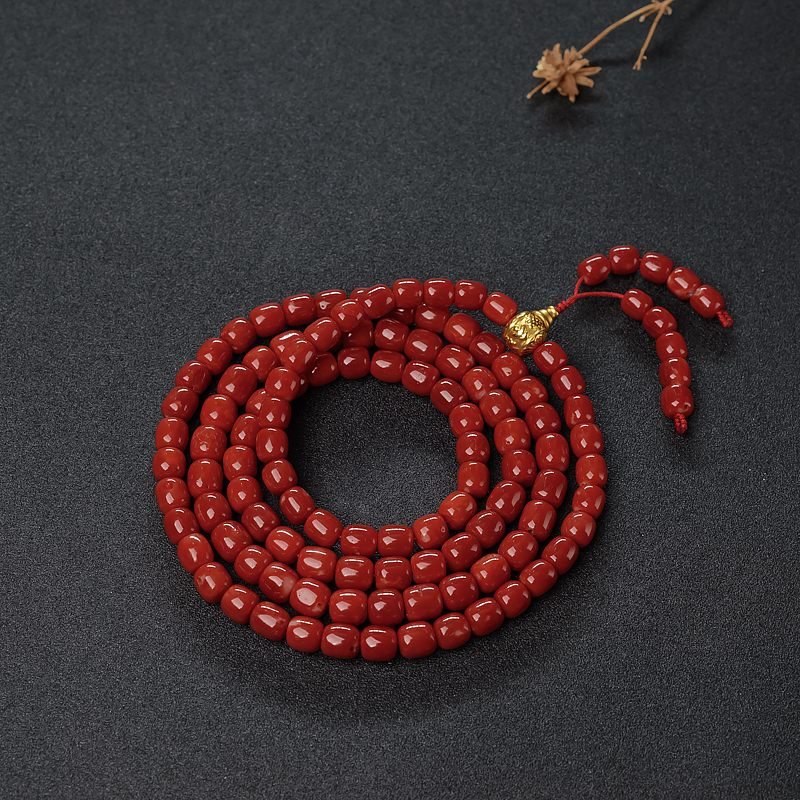 阿卡正红珊瑚108佛珠-红掌柜