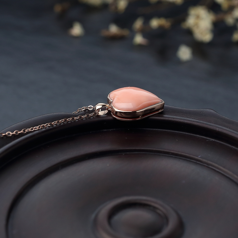 18K金镶天然深水珊瑚锁骨链-红掌柜