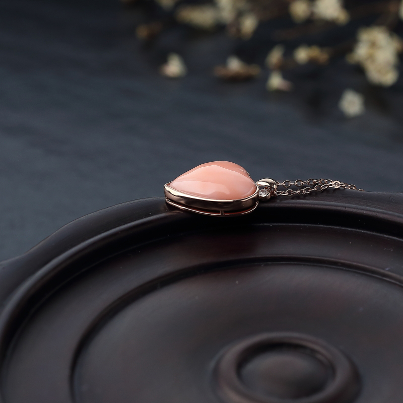 深水粉红珊瑚锁骨链-红掌柜