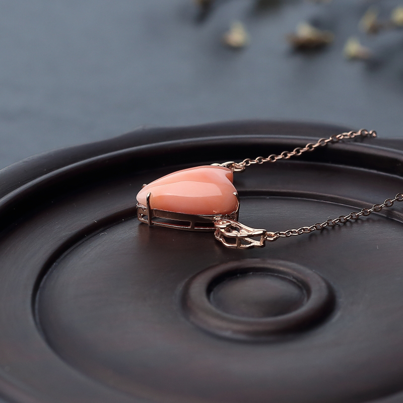 18K金镶天然深水珊瑚锁骨链-红掌柜