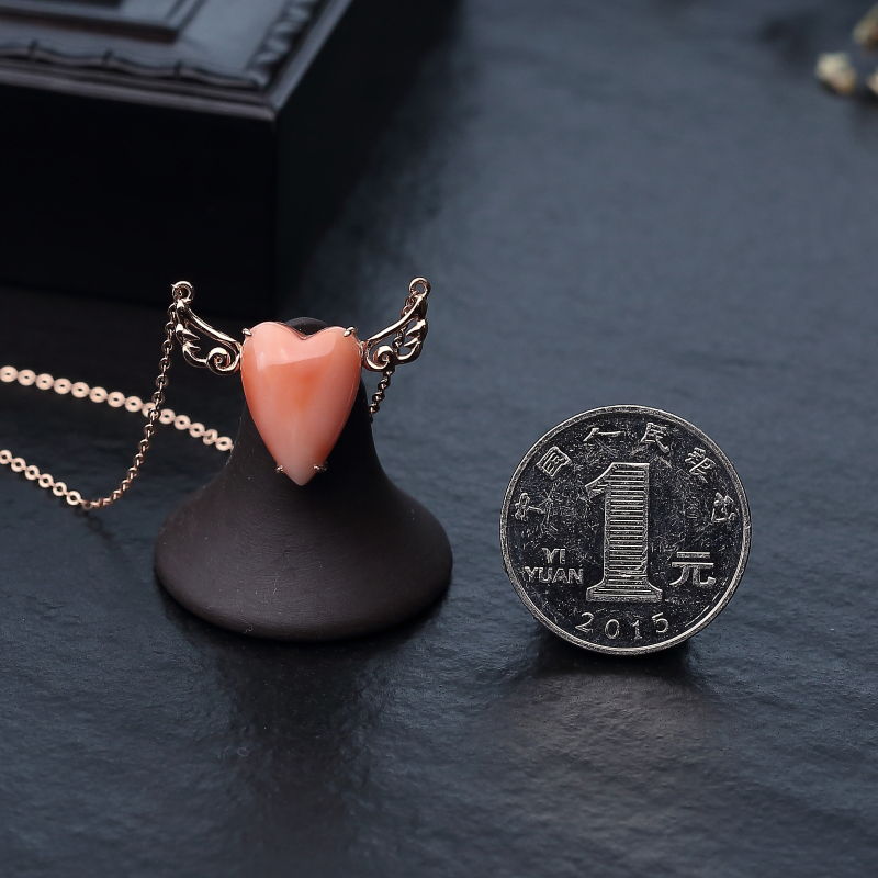 18K金镶深水珊瑚锁骨链-红掌柜