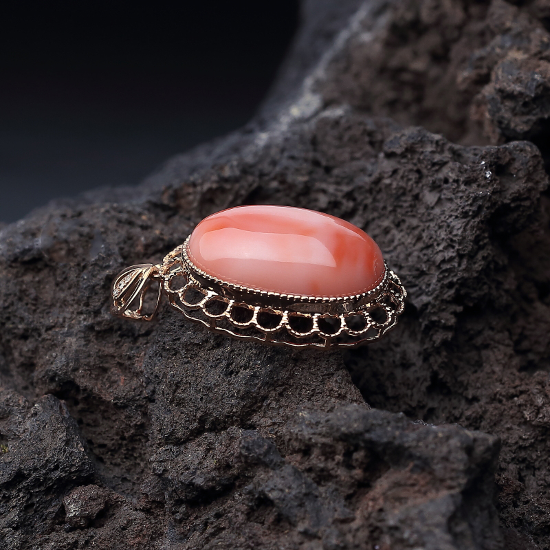 MISU粉红珊瑚吊坠-红掌柜