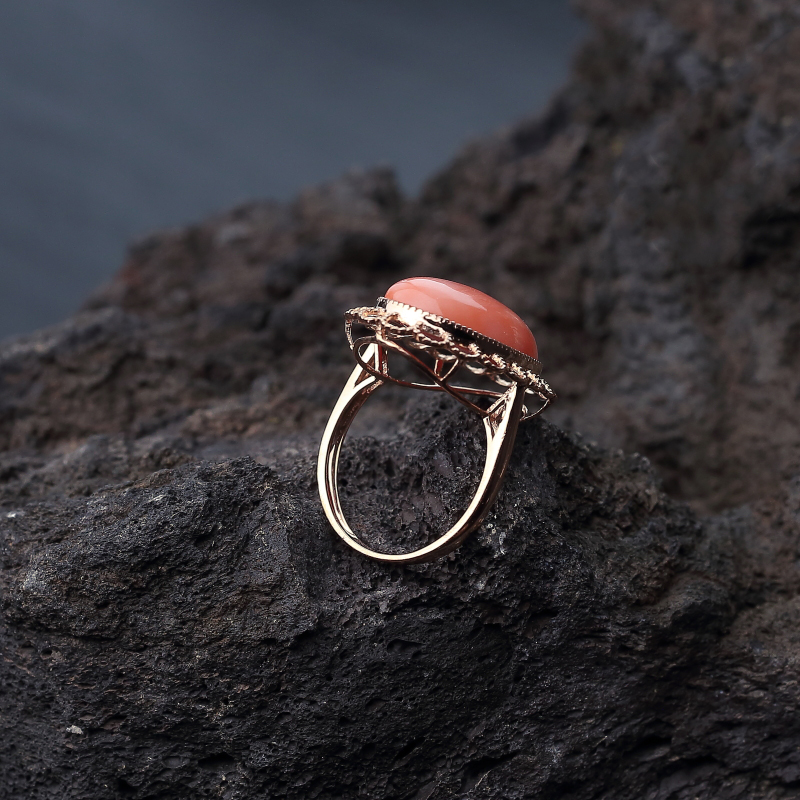 MISU粉红珊瑚戒指-红掌柜