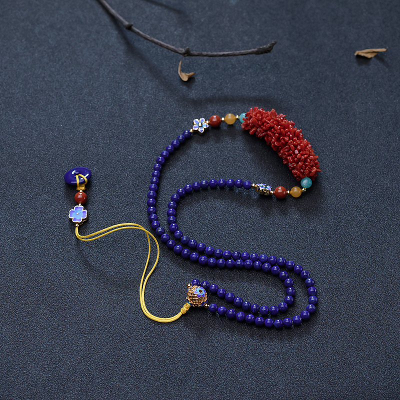 朱红珊瑚毛毛虫项链-红掌柜