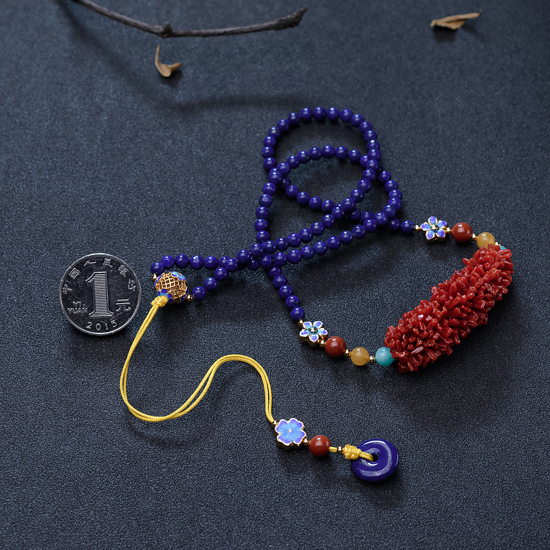 红珊瑚毛毛虫项链-红掌柜