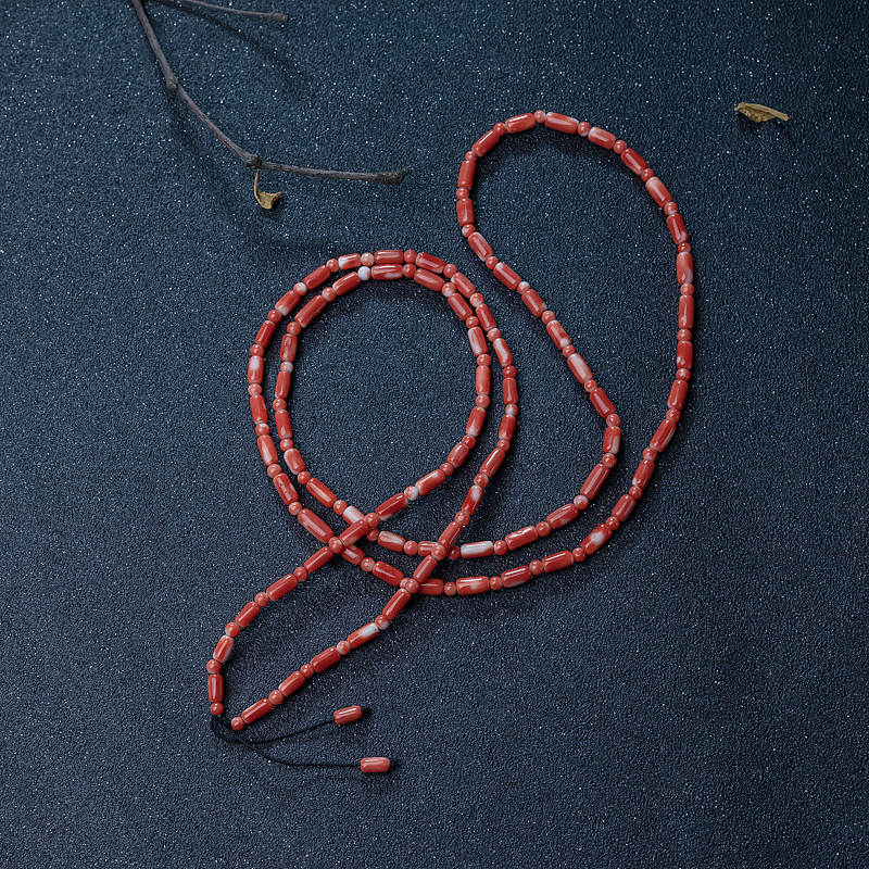 MOMO珊瑚桶珠长链-红掌柜