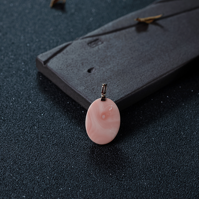 18K金镶粉红珊瑚吊坠-红掌柜