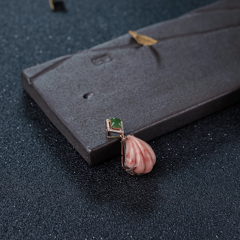 深水粉红珊瑚吊坠-红掌柜