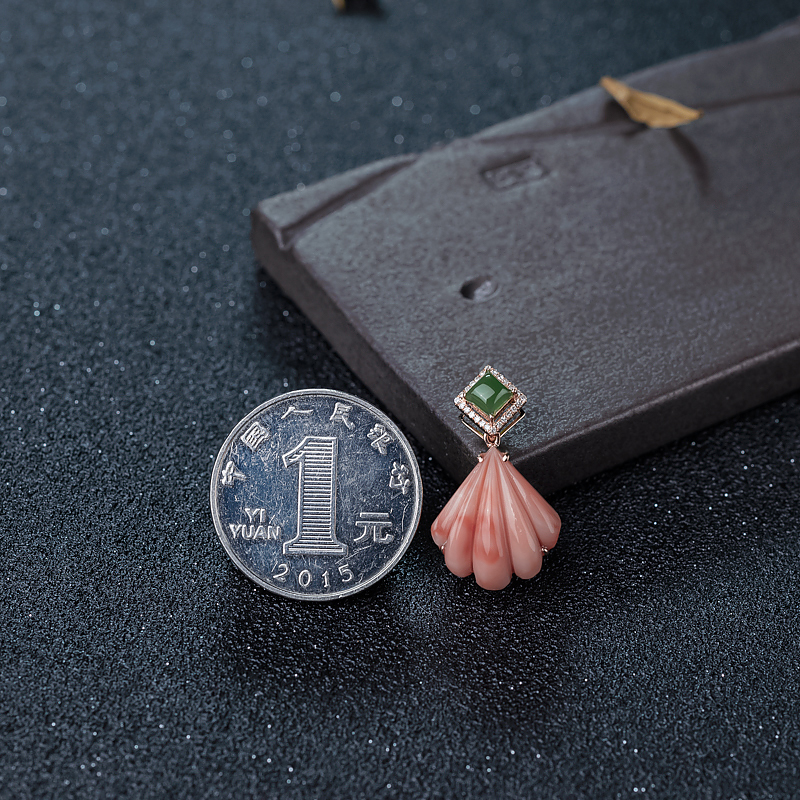 天然深水红珊瑚吊坠-红掌柜