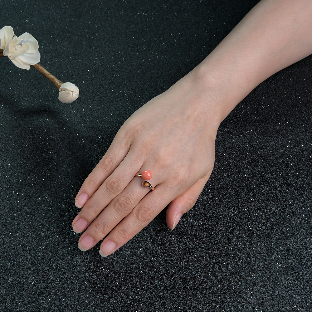 天然珊瑚戒指-红掌柜