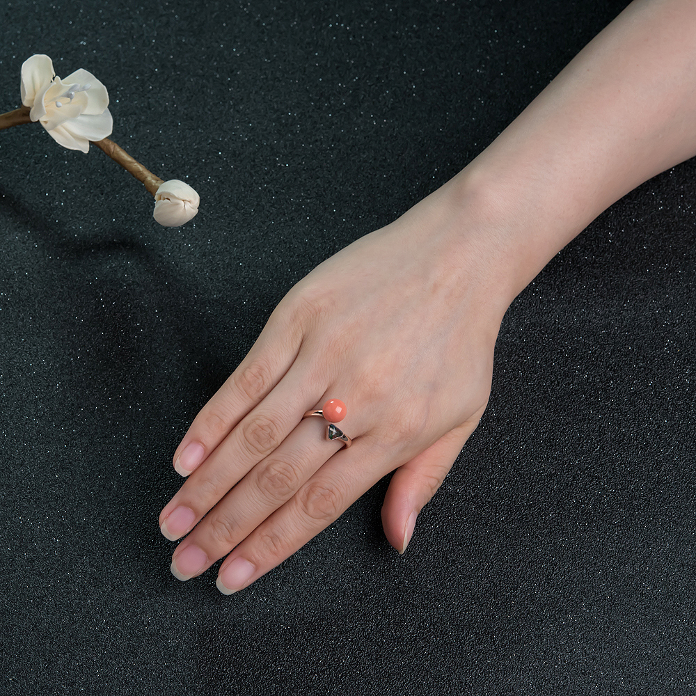 天然珊瑚戒指-红掌柜