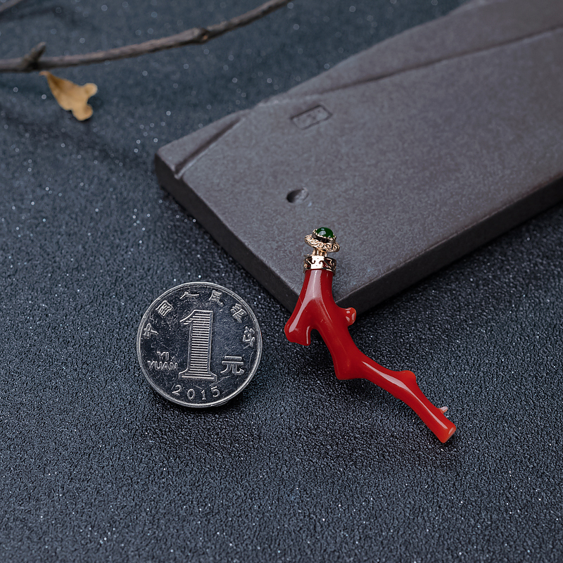 阿卡红珊瑚吊坠-红掌柜