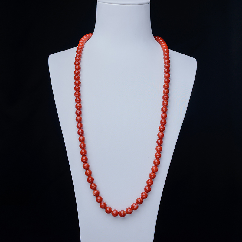 7mm阿卡正红珊瑚108佛珠-红掌柜