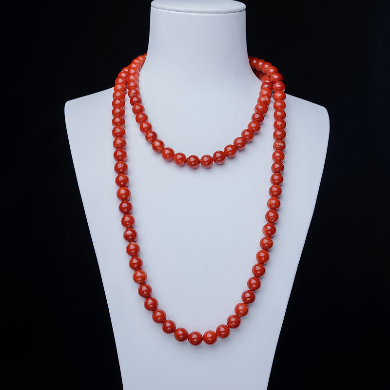 8mm阿卡正红珊瑚108佛珠-红掌柜