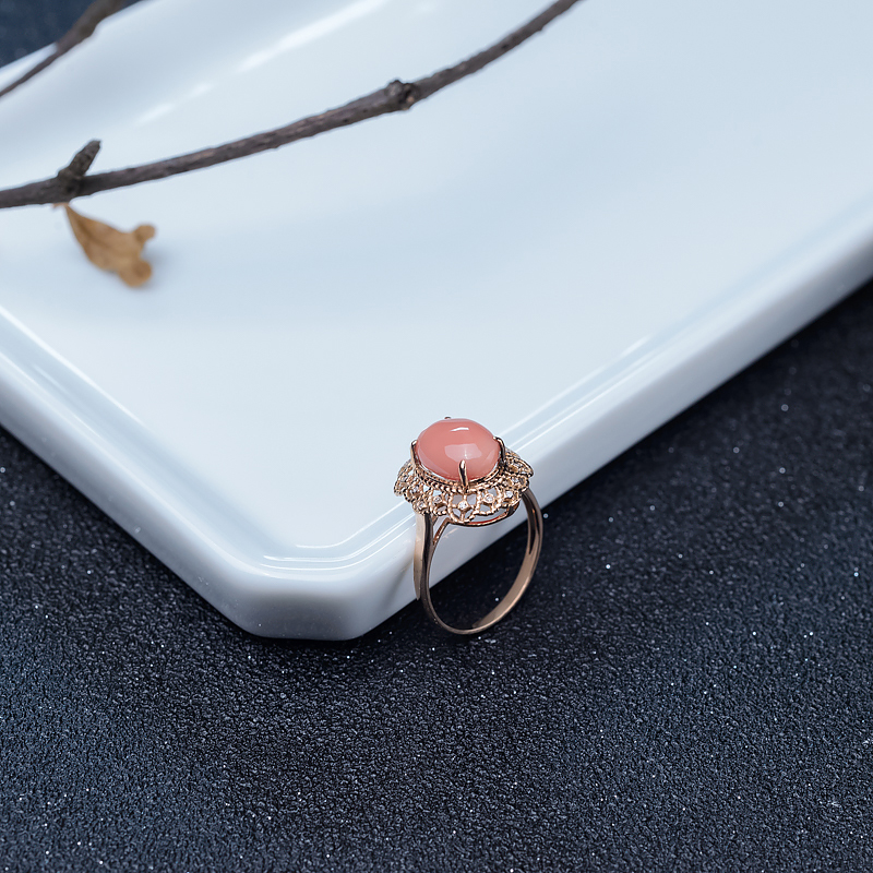 深水红珊瑚戒指-红掌柜