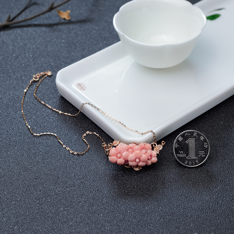 MISU红珊瑚锁骨链-红掌柜