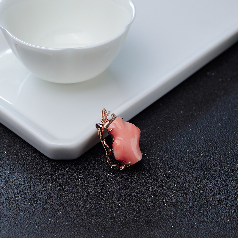 MISU粉红珊瑚吊坠-红掌柜