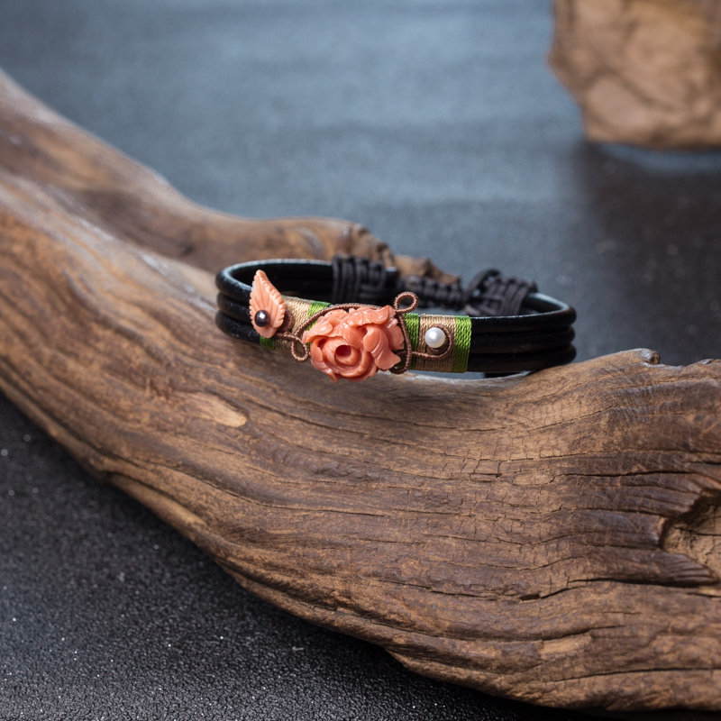 MOMO珊瑚花手链-红掌柜