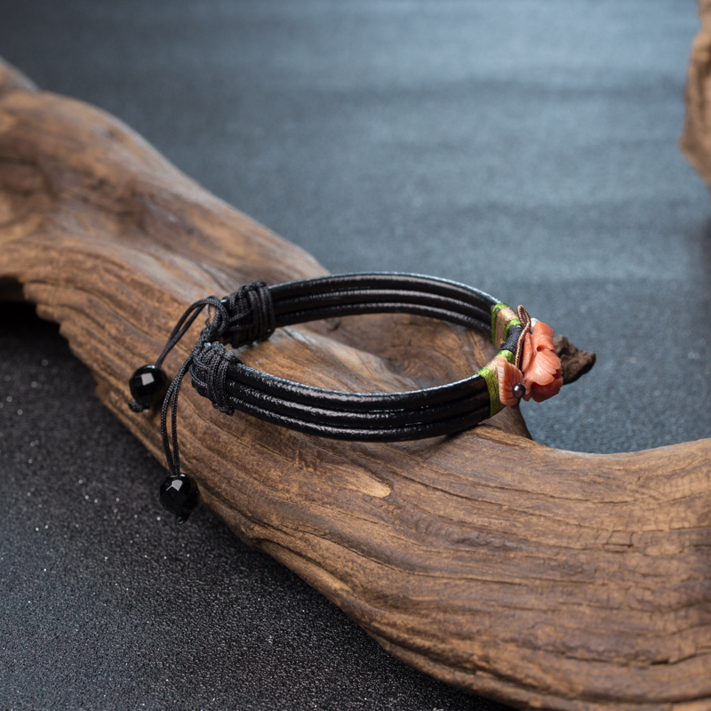 台湾天然MOMO珊瑚花手链-红掌柜