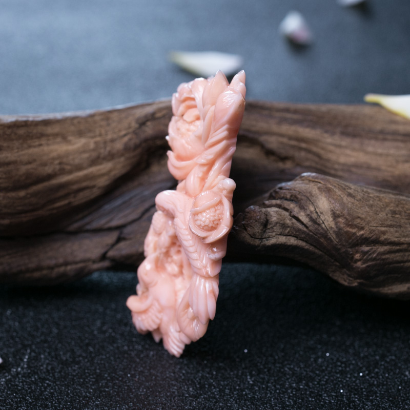 深水珊瑚戒面-红掌柜