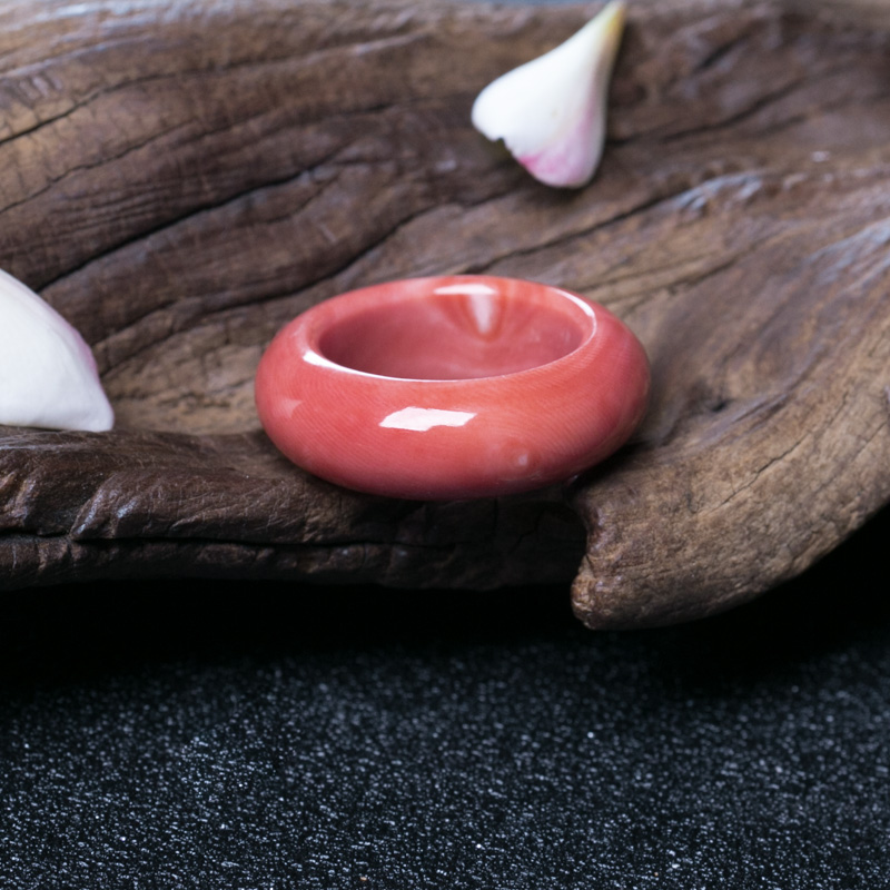 天然珊瑚戒指-红掌柜