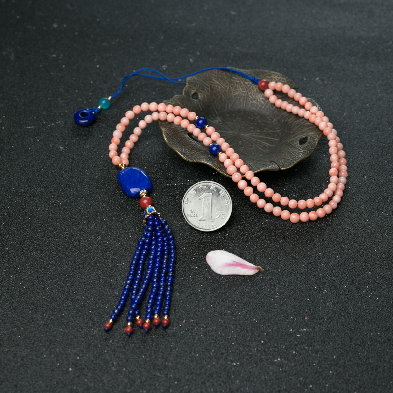 深水天然珊瑚毛衣链-红掌柜