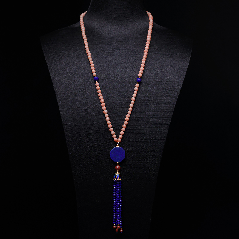 台湾天然深水珊瑚项链-红掌柜