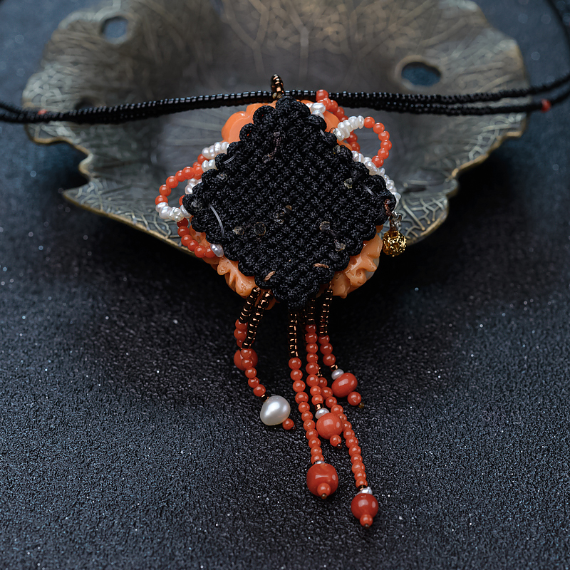 台湾天然MOMO珊瑚项链-红掌柜