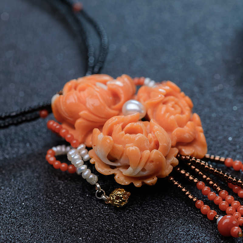MOMO珊瑚花项链-红掌柜