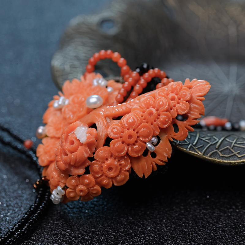 MOMO珊瑚花项链-红掌柜