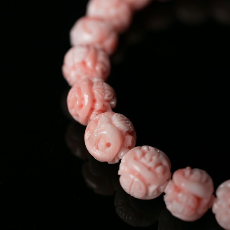 珊瑚回纹珠手串-红掌柜