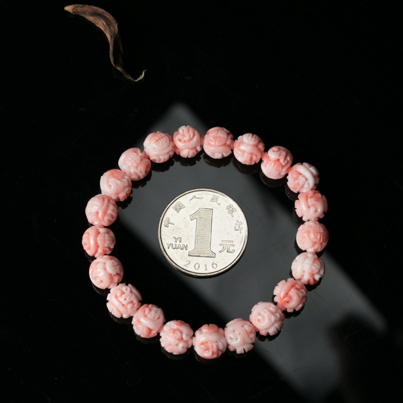 台湾珊瑚回纹珠手串-红掌柜