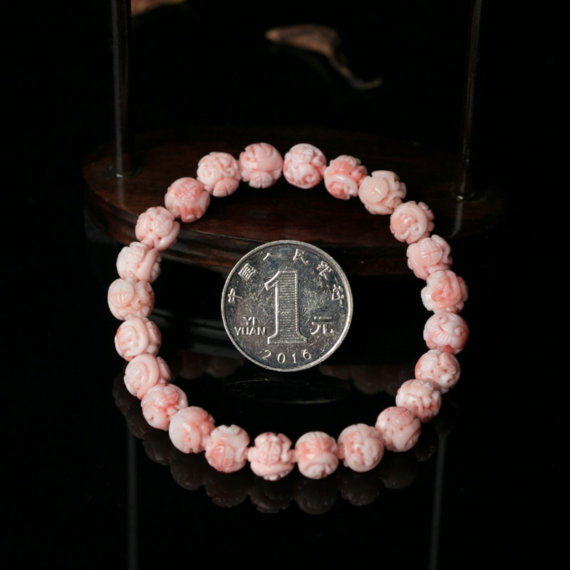 珊瑚回纹珠手串-红掌柜