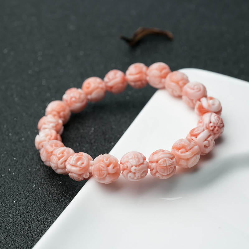 深水珊瑚单圈手串-红掌柜