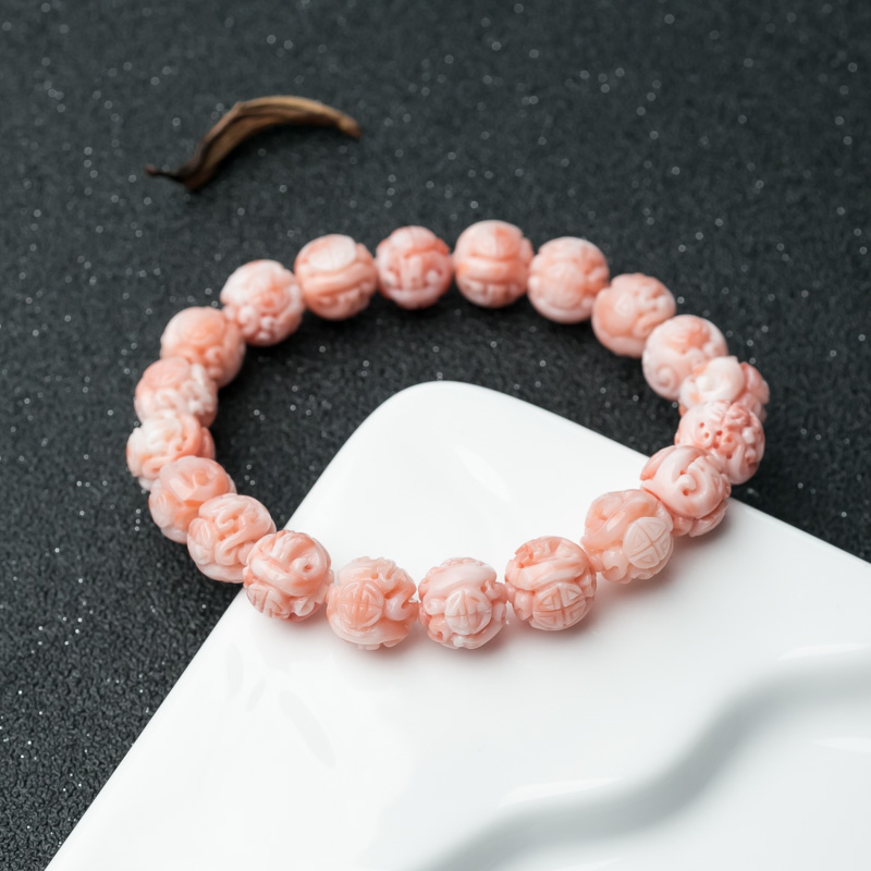 深水珊瑚单圈手串-红掌柜