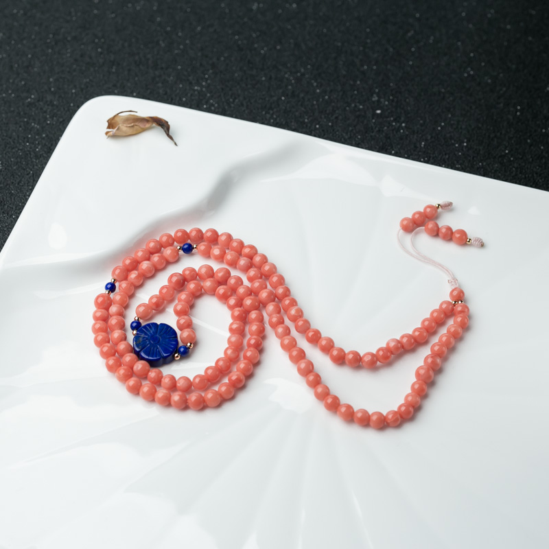 天然深水珊瑚项链-红掌柜