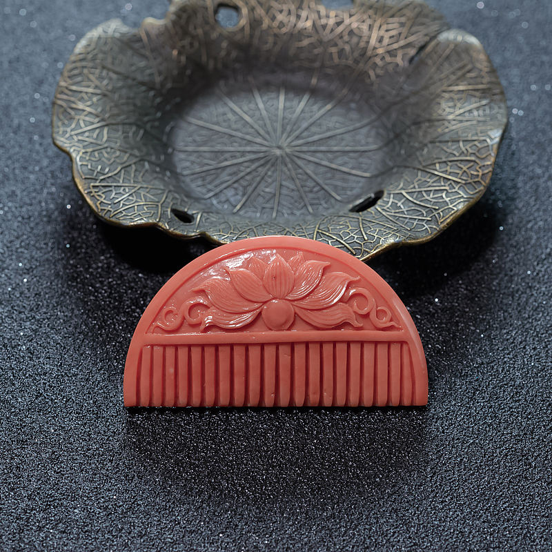 台湾天然MOMO珊瑚梳子-红掌柜