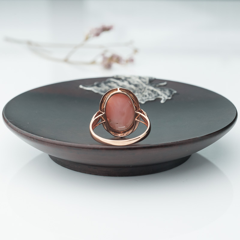 18K天然深水珊瑚花戒指-红掌柜