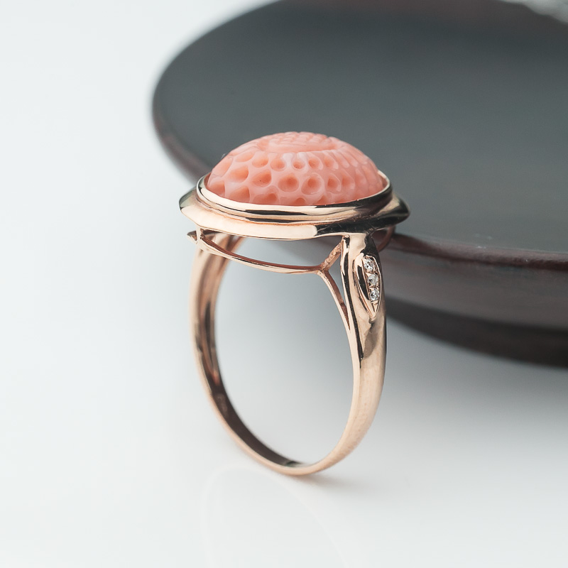 天然台湾深水珊瑚花戒指-红掌柜