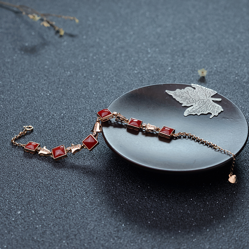 天然阿卡牛血红珊瑚手链-红掌柜