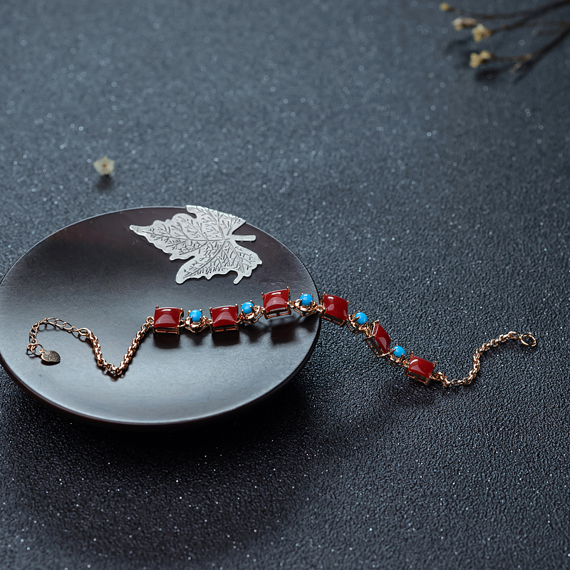 18K牛血红珊瑚手链-红掌柜