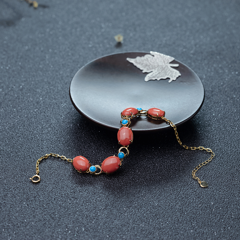 18KMOMO珊瑚手链-红掌柜