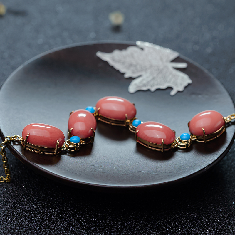 台湾MOMO珊瑚手链-红掌柜