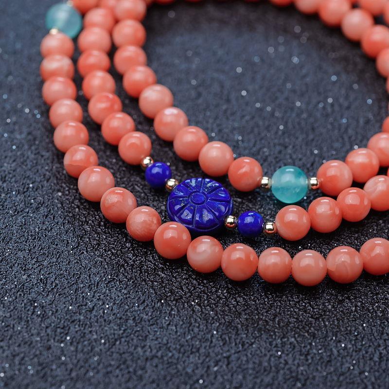 天然珊瑚108佛珠-红掌柜