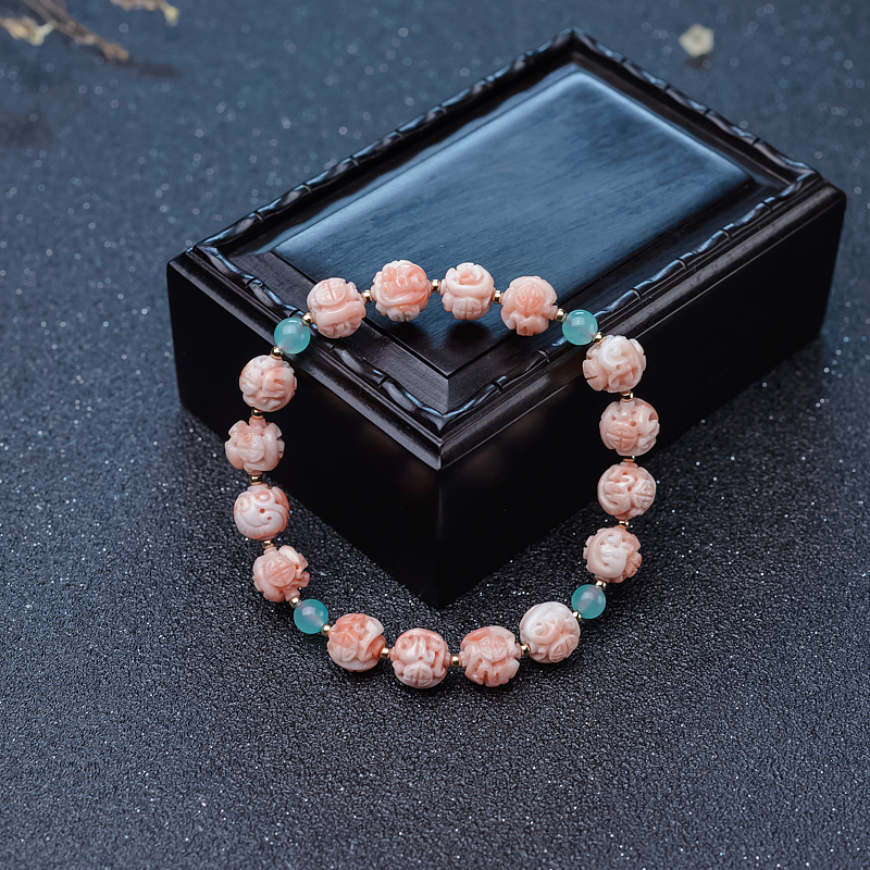 深水珊瑚单圈手串-红掌柜