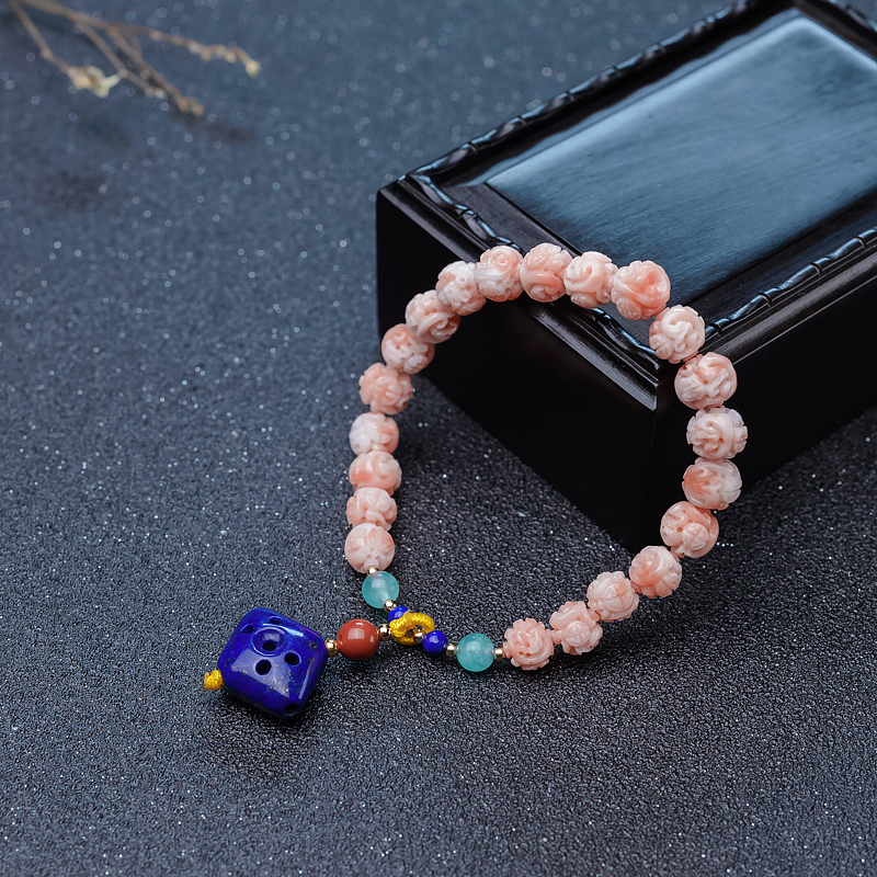 珊瑚古龙珠单圈手串-红掌柜