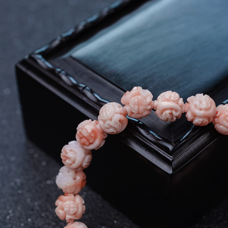 珊瑚古龙珠手串-红掌柜